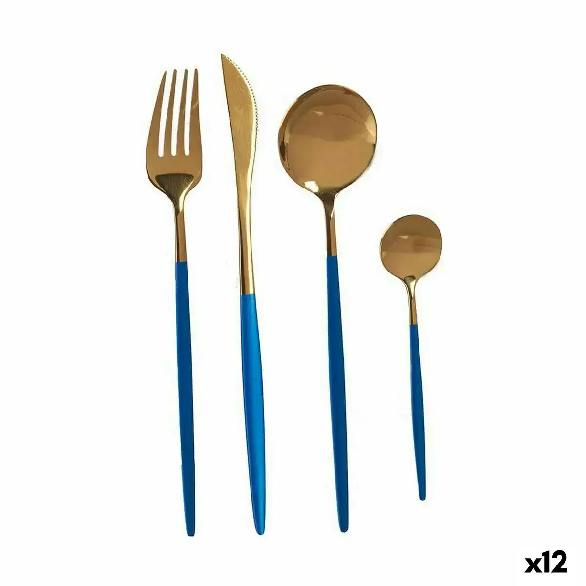 Ensemble de couverts bleu dore acier inoxydable 12 unites _8477. Entrez dans l'Univers de DIAYTAR COTE D'IVOIRE - Où Chaque Produit a son Éclat Unique. Explorez notre gamme variée et choisissez des articles qui illuminent votre quotidien.