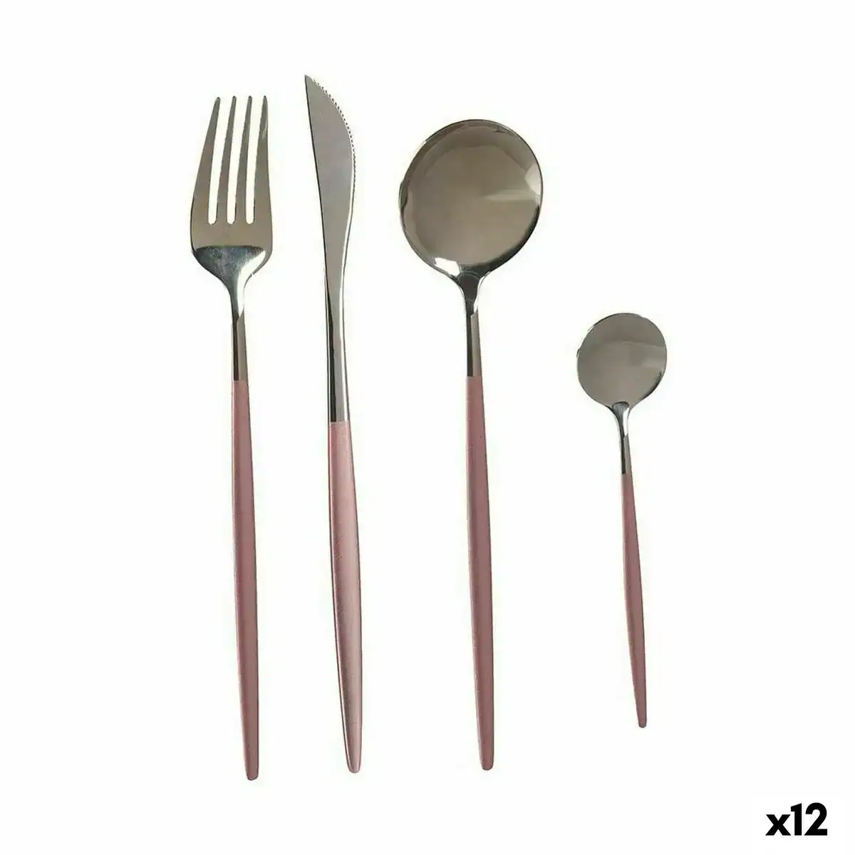 Ensemble de couverts rose argente acier inoxydable 12 unites _2750. DIAYTAR COTE D'IVOIRE - Votre Source de Trouvailles uniques. Naviguez à travers notre catalogue et trouvez des articles qui vous distinguent et reflètent votre unicité.