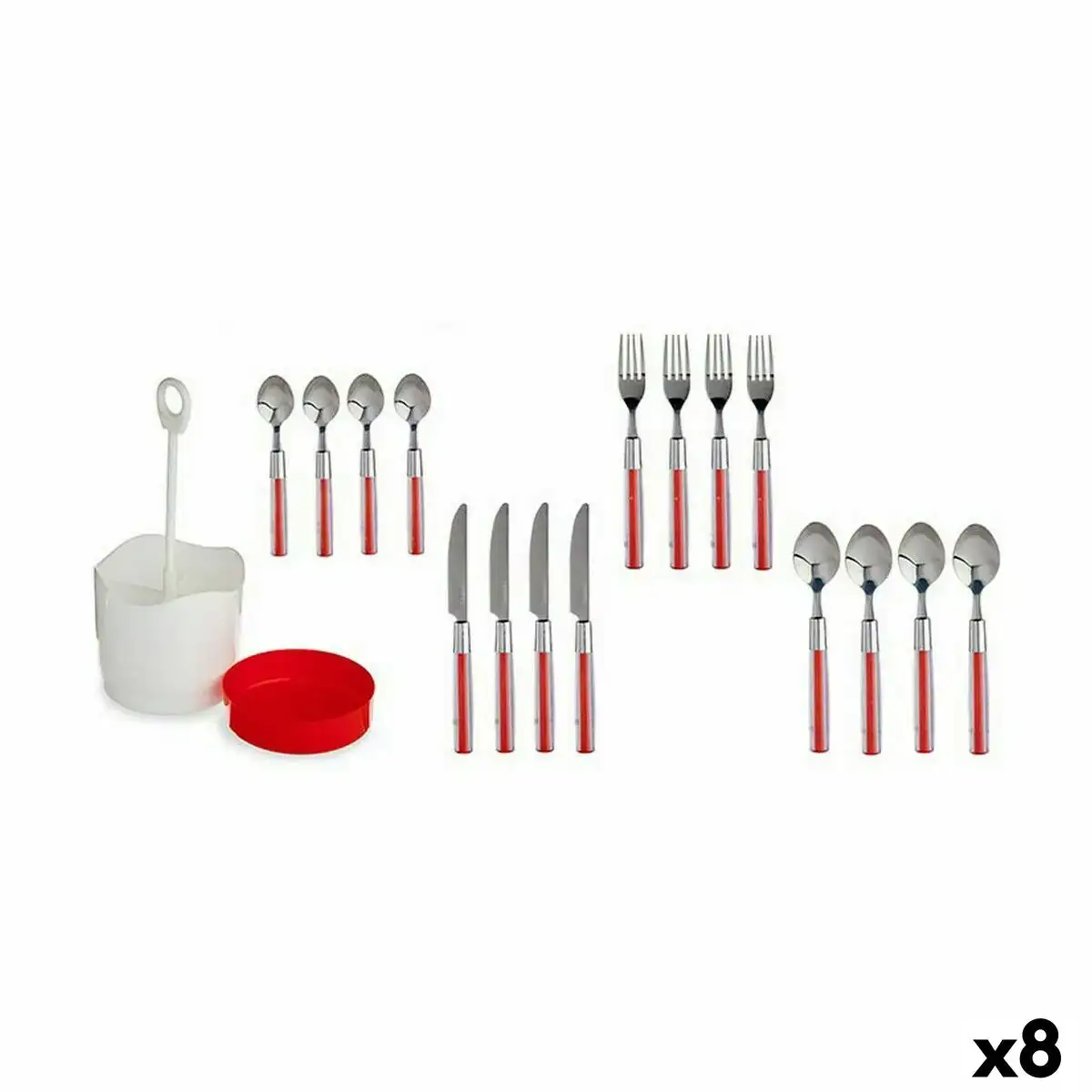 Ensemble de couverts rouge acier inoxydable 8 unites _5674. DIAYTAR COTE D'IVOIRE - Votre Source d'Inspiration Shopping. Parcourez nos rayons et trouvez des articles qui vous inspirent, que ce soit pour votre style, votre maison ou votre vie quotidienne.