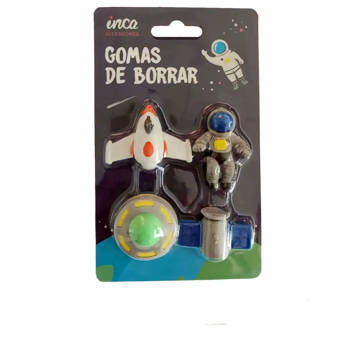 Ensemble de gommes inca astronaute engin spatial 4 pieces_4339. Plongez dans l'Expérience DIAYTAR COTE D'IVOIRE - Où Chaque Produit a une Histoire. Explorez notre boutique en ligne pour trouver des articles qui incarnent la passion et la créativité du Côte d'Ivoire.