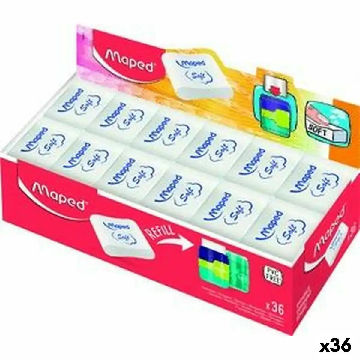 Ensemble de gommes maped essential soft connect blanc 36 unites_3387. DIAYTAR COTE D'IVOIRE - L'Art de Choisir, l'Art de S'émerveiller. Explorez notre gamme de produits et laissez-vous émerveiller par des créations authentiques et des designs modernes.