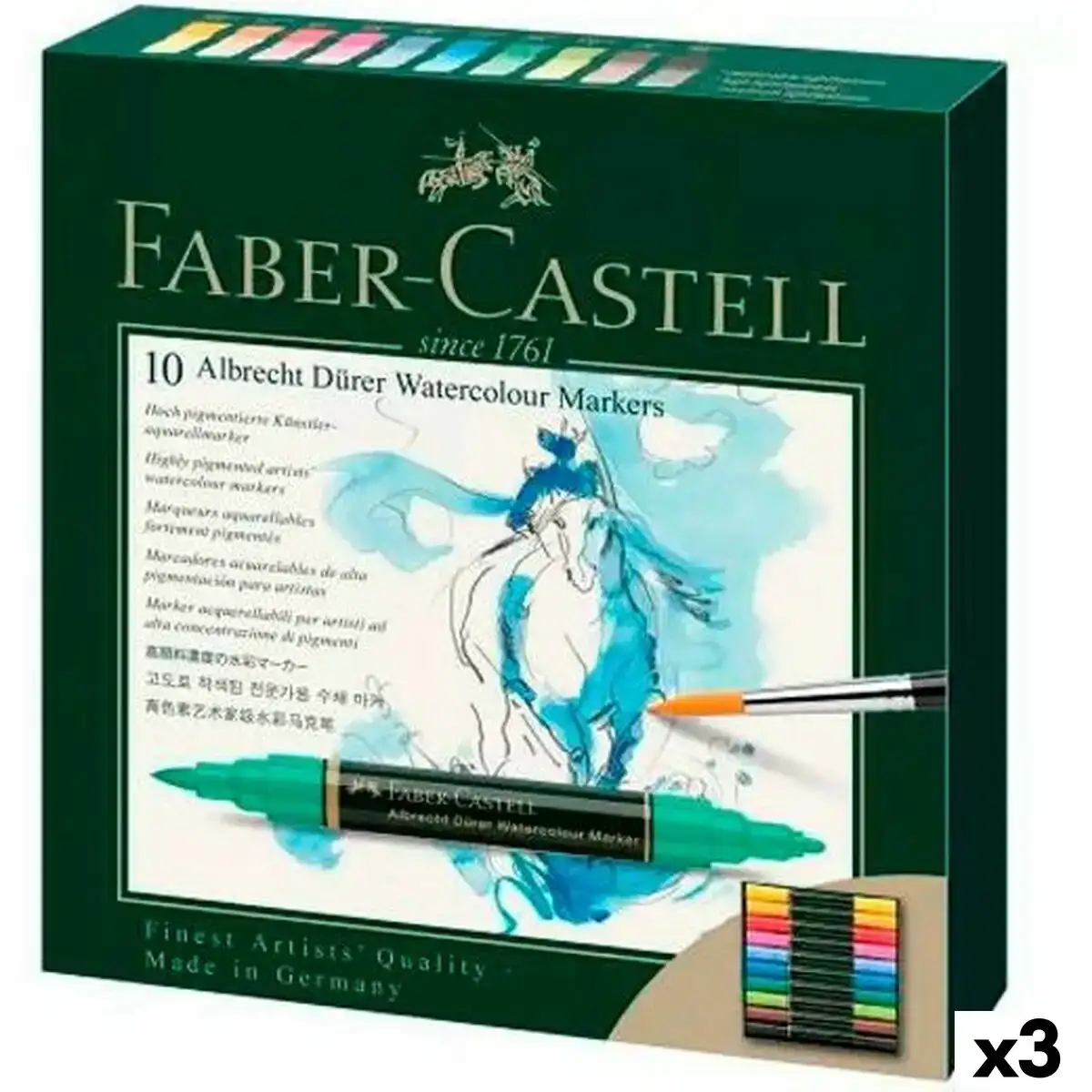 Ensemble de marqueurs faber castell coffret aquarelles 3 unites_5554. DIAYTAR COTE D'IVOIRE - Où la Qualité est Notre Engagement. Explorez notre boutique en ligne pour découvrir des produits conçus pour vous apporter satisfaction et plaisir.