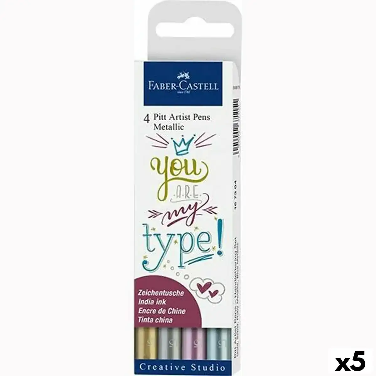 Ensemble de marqueurs faber castell pitt artist coffret metallise 5 unites _1140. DIAYTAR COTE D'IVOIRE - L'Art de Choisir, l'Art de Se Distinquer. Naviguez à travers notre catalogue et choisissez des produits qui ajoutent une note d'élégance à votre style unique.