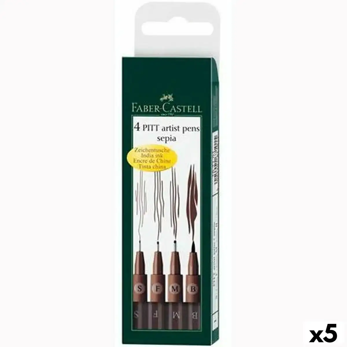Ensemble de marqueurs faber castell pitt artist coffret sepia 5 unites _7960. Bienvenue chez DIAYTAR COTE D'IVOIRE - Où Chaque Produit a son Histoire. Découvrez notre sélection unique et trouvez des articles qui racontent la richesse culturelle et artistique du Côte d'Ivoire.