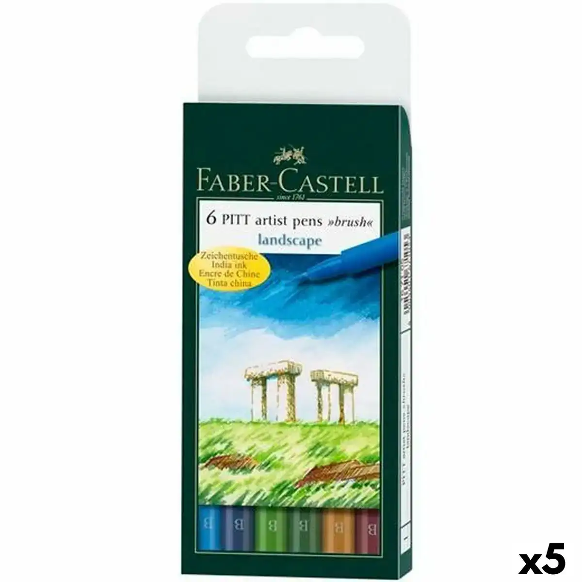 Ensemble de marqueurs faber castell pitt artist landscape coffret 5 unites _4691. DIAYTAR COTE D'IVOIRE - L'Art de Choisir, l'Art de Vivre. Explorez notre univers de produits soigneusement sélectionnés pour vous offrir une expérience shopping riche et gratifiante.