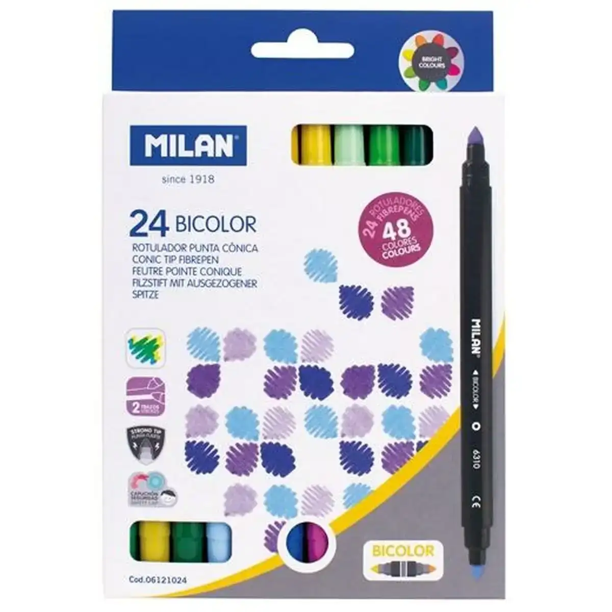 Ensemble de marqueurs milan bicolore 24 pieces_1135. DIAYTAR COTE D'IVOIRE - Où Choisir est une Célébration de l'Artisanat. Explorez notre boutique en ligne et choisissez des articles qui incarnent l'art et le savoir-faire du Côte d'Ivoire.