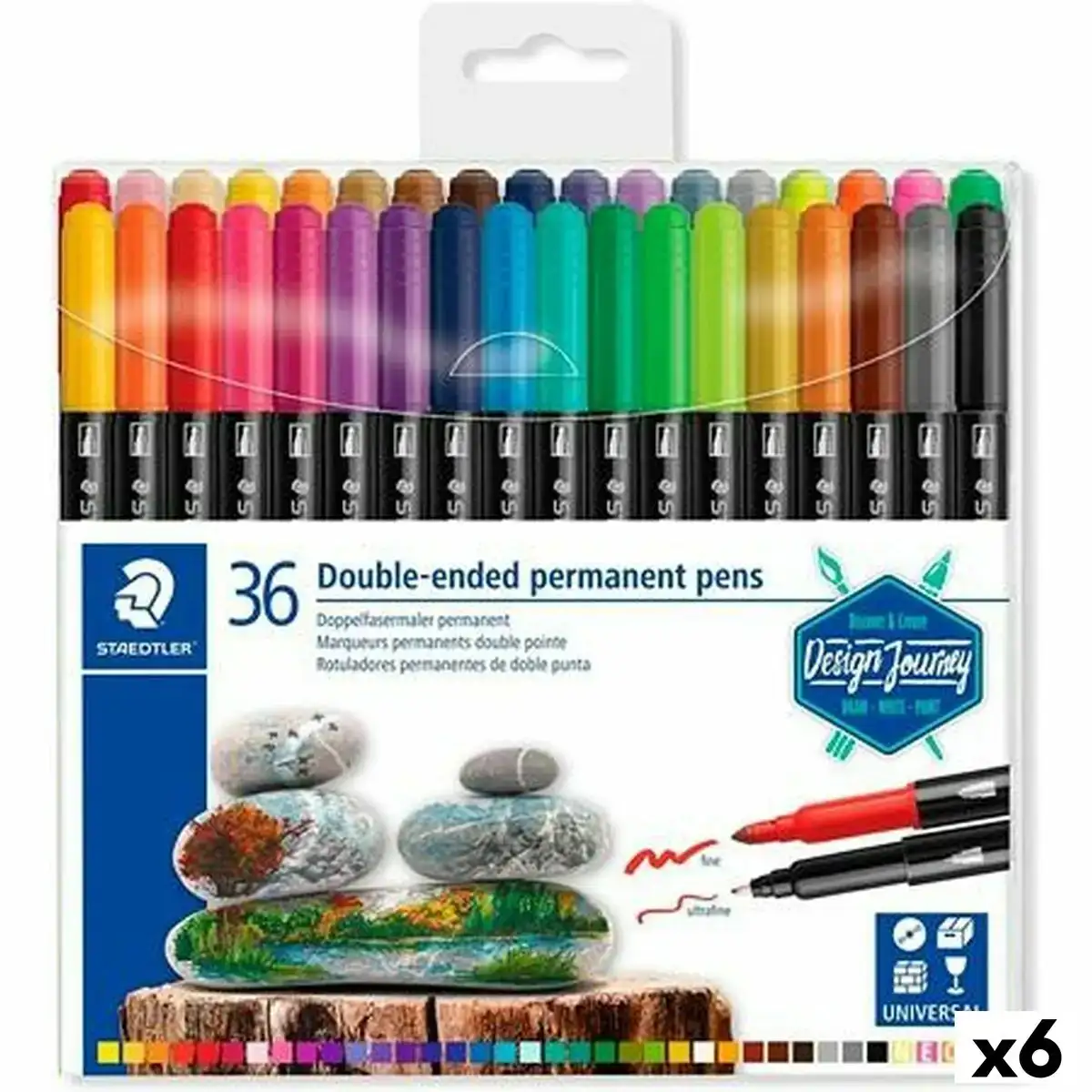 Ensemble de marqueurs staedtler design journey 36 pieces double pointe multicouleur 6 unites _1786. Entrez dans l'Univers de DIAYTAR COTE D'IVOIRE - Où Chaque Produit a son Histoire. Explorez notre catalogue et découvrez des trésors qui racontent la riche culture du Côte d'Ivoire.