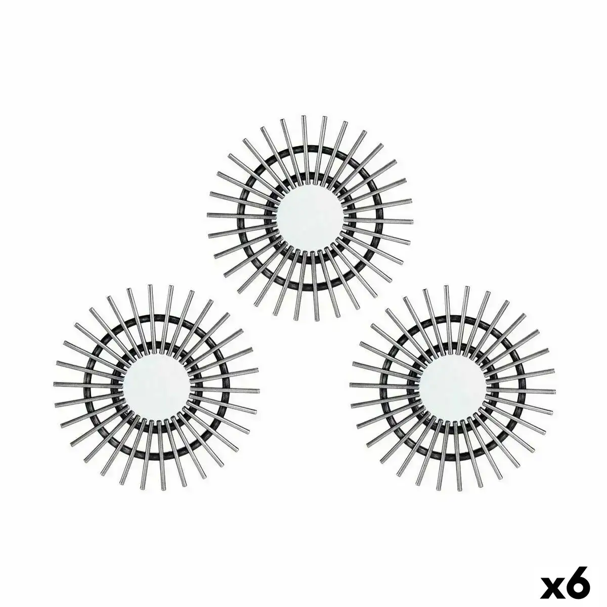 Ensemble de miroirs epis noir argente plastique 25 x 1 5 x 25 cm 6 unites _6187. DIAYTAR COTE D'IVOIRE - Votre Passage vers l'Éclat et la Beauté. Explorez notre boutique en ligne et trouvez des produits qui subliment votre apparence et votre espace.