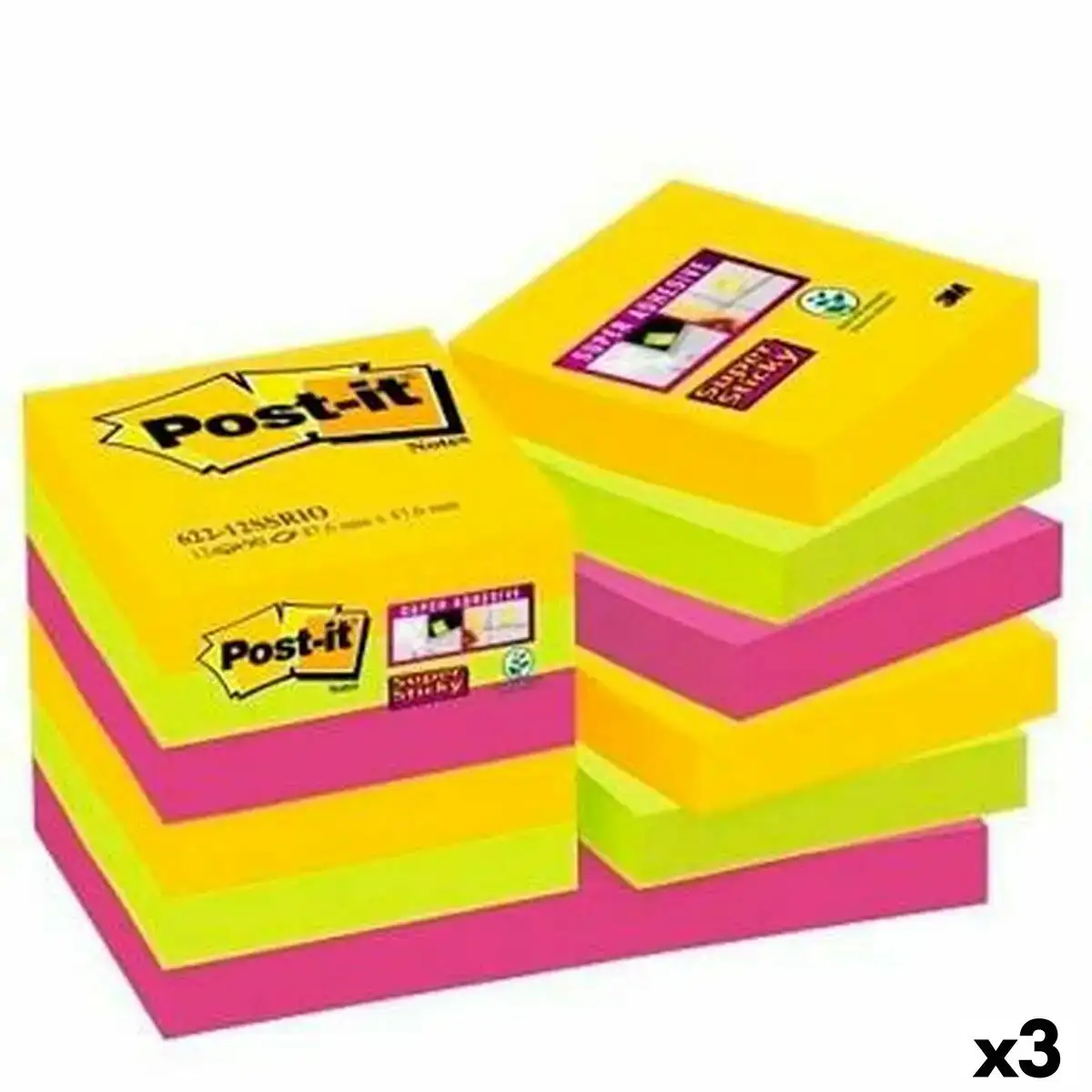 Ensemble de notes adhesives post it super sticky multicouleur 47 6 x 47 6 mm 3 unites _7318. DIAYTAR COTE D'IVOIRE - Où Chaque Détail Fait la Différence. Parcourez notre sélection soignée et choisissez des articles qui rehaussent votre quotidien, du fonctionnel à l'esthétique.