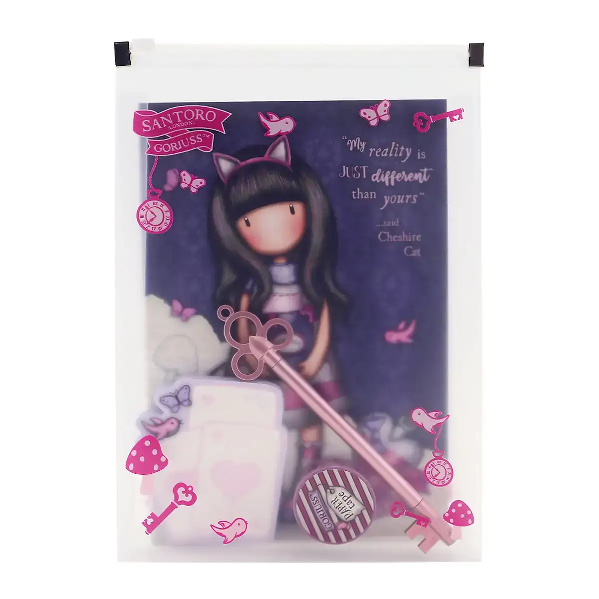 Ensemble de papeterie gorjuss cheshire cat violet_6264. DIAYTAR COTE D'IVOIRE - L'Art de Choisir, l'Art de S'émerveiller. Explorez notre gamme de produits et laissez-vous émerveiller par des créations authentiques et des designs modernes.