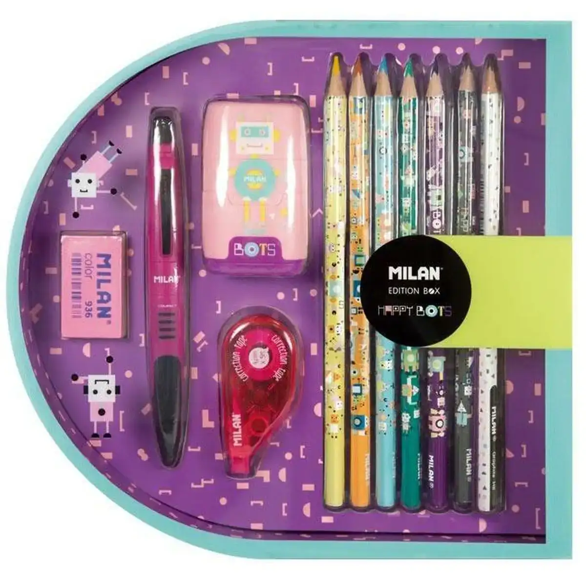 Ensemble de papeterie milan happy bots edition 11 pieces rose_8348. DIAYTAR COTE D'IVOIRE - Votre Portail Vers l'Exclusivité. Explorez notre boutique en ligne pour trouver des produits uniques et exclusifs, conçus pour les amateurs de qualité.