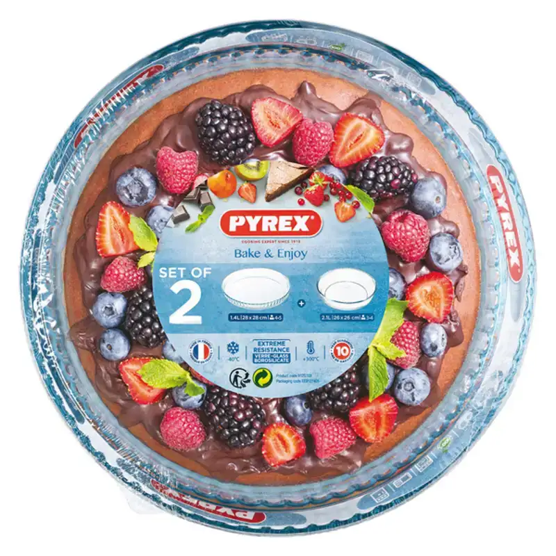 Ensemble de plats de cuisson au four pyrex bake enjoy transparent verre borosilicate o 28 cm 2 pcs _8614. Bienvenue chez DIAYTAR COTE D'IVOIRE - Où Chaque Achat est un Geste d'Amour. Découvrez notre sélection minutieuse et choisissez des articles qui témoignent de votre passion.
