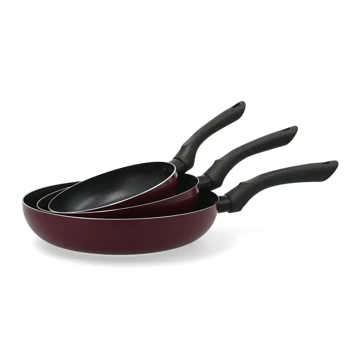 Ensemble de poele quid rubi 3 pieces aluminium estampe bordeaux bakelite_9147. Entrez dans le Monde de DIAYTAR COTE D'IVOIRE - Où Chaque Article Raconte une Histoire Unique. Explorez notre boutique en ligne pour dénicher des trésors qui incarnent l'âme du Côte d'Ivoire.