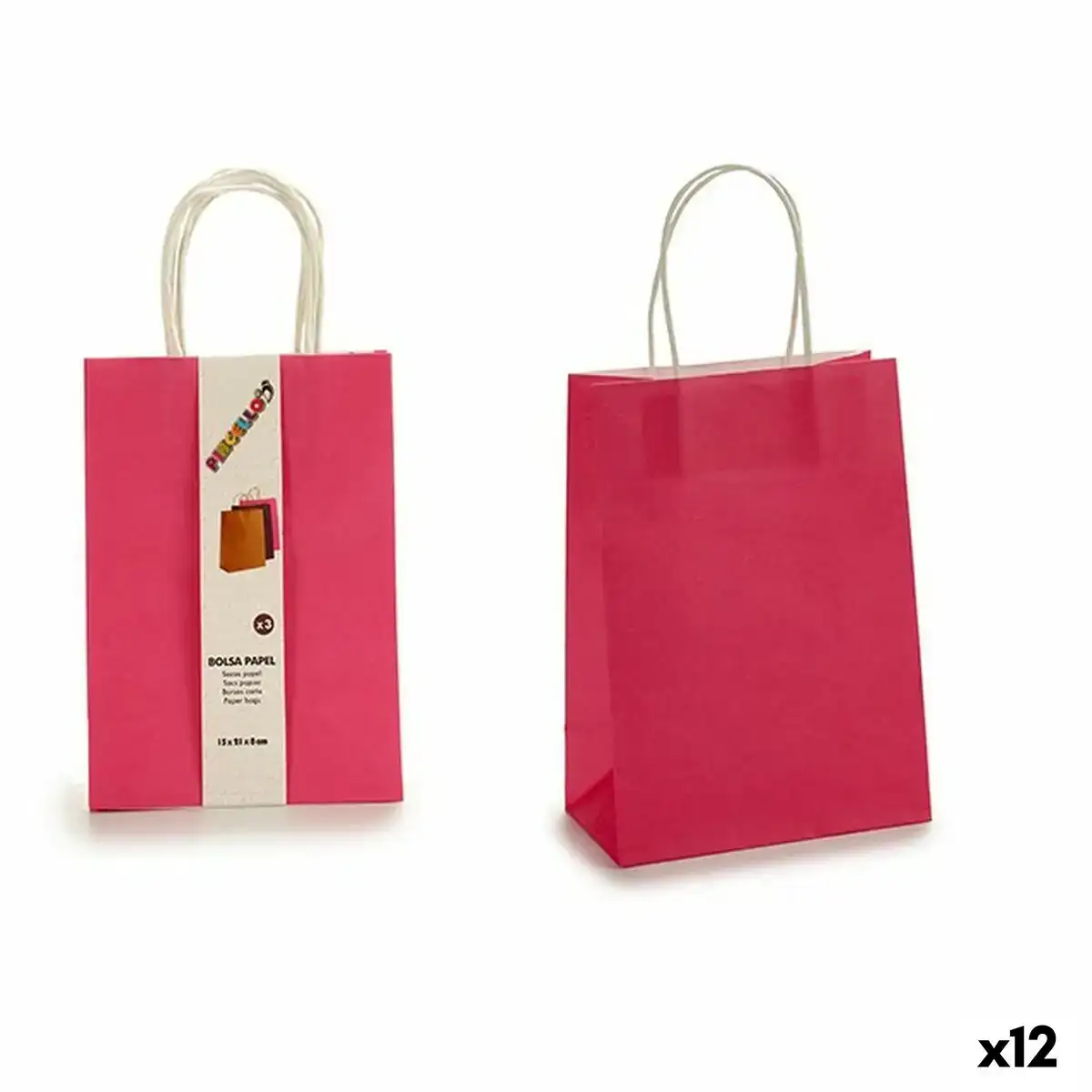 Ensemble de sacs rose papier 8 x 31 x 15 cm 12 unites _7845. DIAYTAR COTE D'IVOIRE - Là où Choisir est un Acte d'Amour pour le Côte d'Ivoire. Explorez notre gamme et choisissez des produits qui célèbrent la culture et l'artisanat du pays.