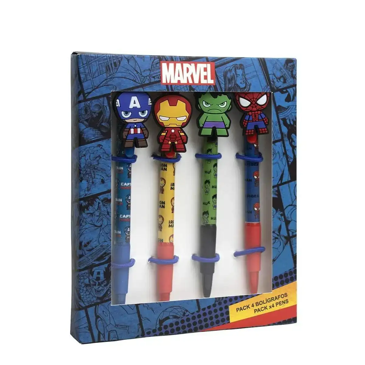 Ensemble de stylos marvel 4 pieces multicouleur_3664. DIAYTAR COTE D'IVOIRE - L'Art de Choisir, l'Art de S'émerveiller. Explorez notre boutique en ligne et choisissez des articles qui éveillent votre sens de l'émerveillement.
