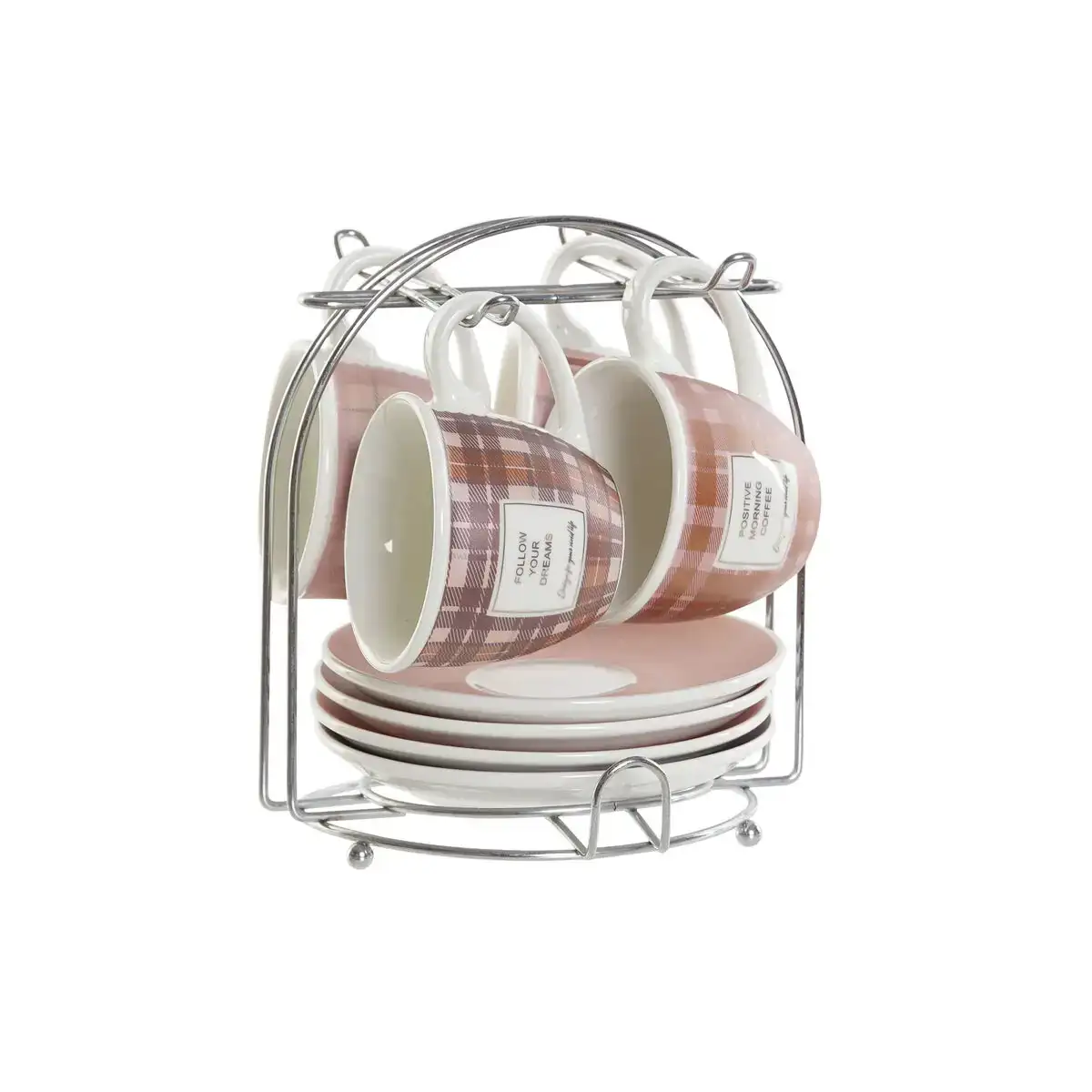 Ensemble de tasses a cafe dkd home decor blanc marron rose 4 pieces 90 ml_7578. DIAYTAR COTE D'IVOIRE - Où Chaque Produit a sa Place. Parcourez notre catalogue et choisissez des articles qui s'intègrent parfaitement à votre style et à votre espace.