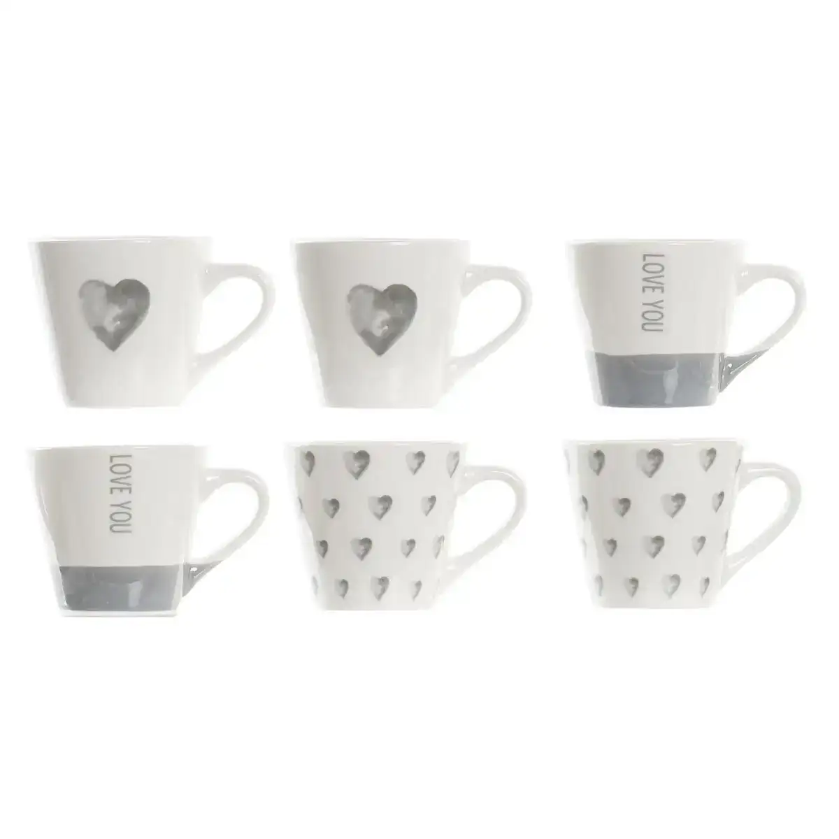 Ensemble de tasses a cafe dkd home decor gris porcelaine plastique 90 ml_1321. DIAYTAR COTE D'IVOIRE - Où Chaque Achat Raconte une Histoire. Explorez notre boutique en ligne et créez votre propre narration à travers notre diversité de produits, chacun portant une signification unique.