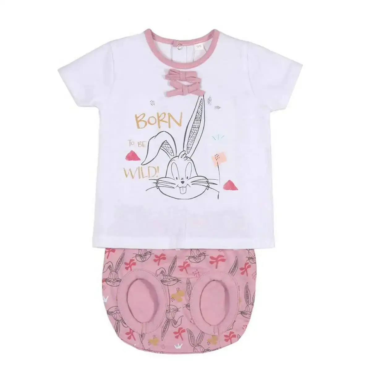 Ensemble de vetements looney tunes bebe blanc rose_7342. DIAYTAR COTE D'IVOIRE - Où Choisir est un Voyage Cultuel. Explorez notre boutique en ligne et découvrez des produits qui célèbrent la richesse et la diversité culturelle du Côte d'Ivoire.