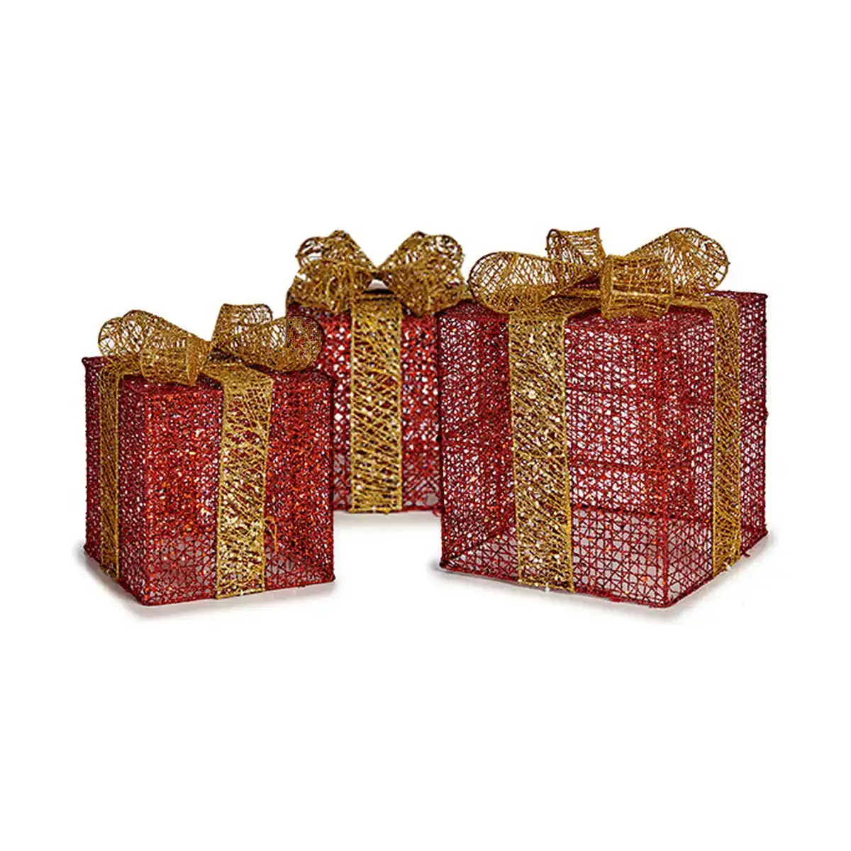 Ensemble decorations de noel rouge metal boite cadeau dore_4756. DIAYTAR COTE D'IVOIRE - L'Artisanat à Portée de Clic. Découvrez notre boutique en ligne pour trouver des produits uniques qui célèbrent la créativité et l'artisanat sénégalais.
