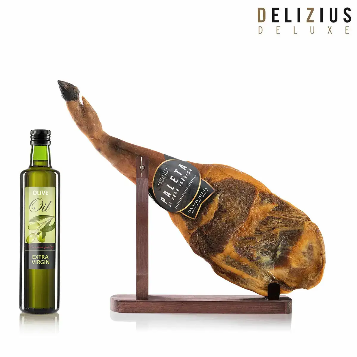 Ensemble epaule de porc iberique de cebo d huile d olive et support a jambon delizius deluxe_8973. DIAYTAR COTE D'IVOIRE - Là où le Shopping devient une Fête des Sens. Plongez dans notre univers et choisissez des produits qui éveillent votre goût pour l'esthétique et l'authenticité.