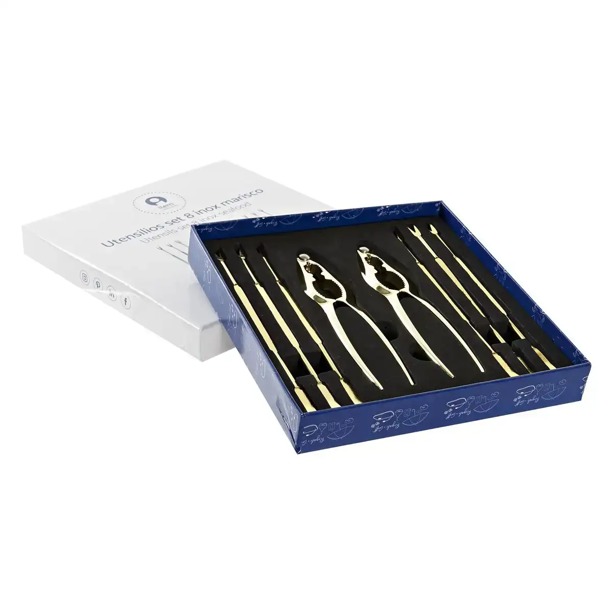 Ensemble pour fruits de mer dkd home decor dore acier inoxydable 8 pieces 3 x 3 x 15 cm_1954. Votre Destination de Choix: DIAYTAR COTE D'IVOIRE - Où l'Authenticité Rencontre la Commodité. Faites l'expérience de magasiner en ligne pour des articles qui incarnent la richesse culturelle et la modernité du Côte d'Ivoire.