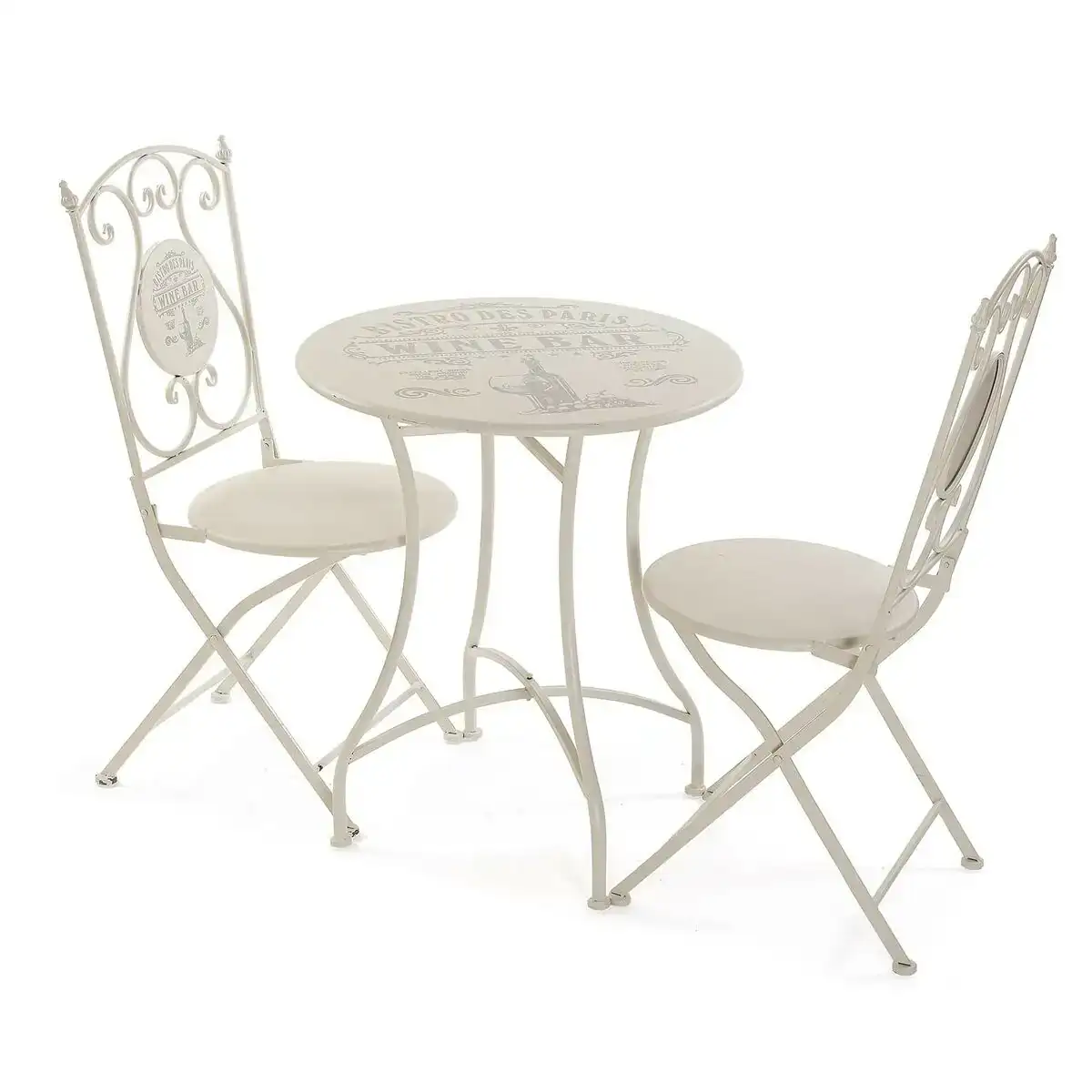 Ensemble table 2 chaises versa bistro blanc 61 x 71 x 61 cm metal_1279. DIAYTAR COTE D'IVOIRE - Là où Chaque Achat a du Sens. Explorez notre gamme et choisissez des produits qui racontent une histoire, du traditionnel au contemporain.