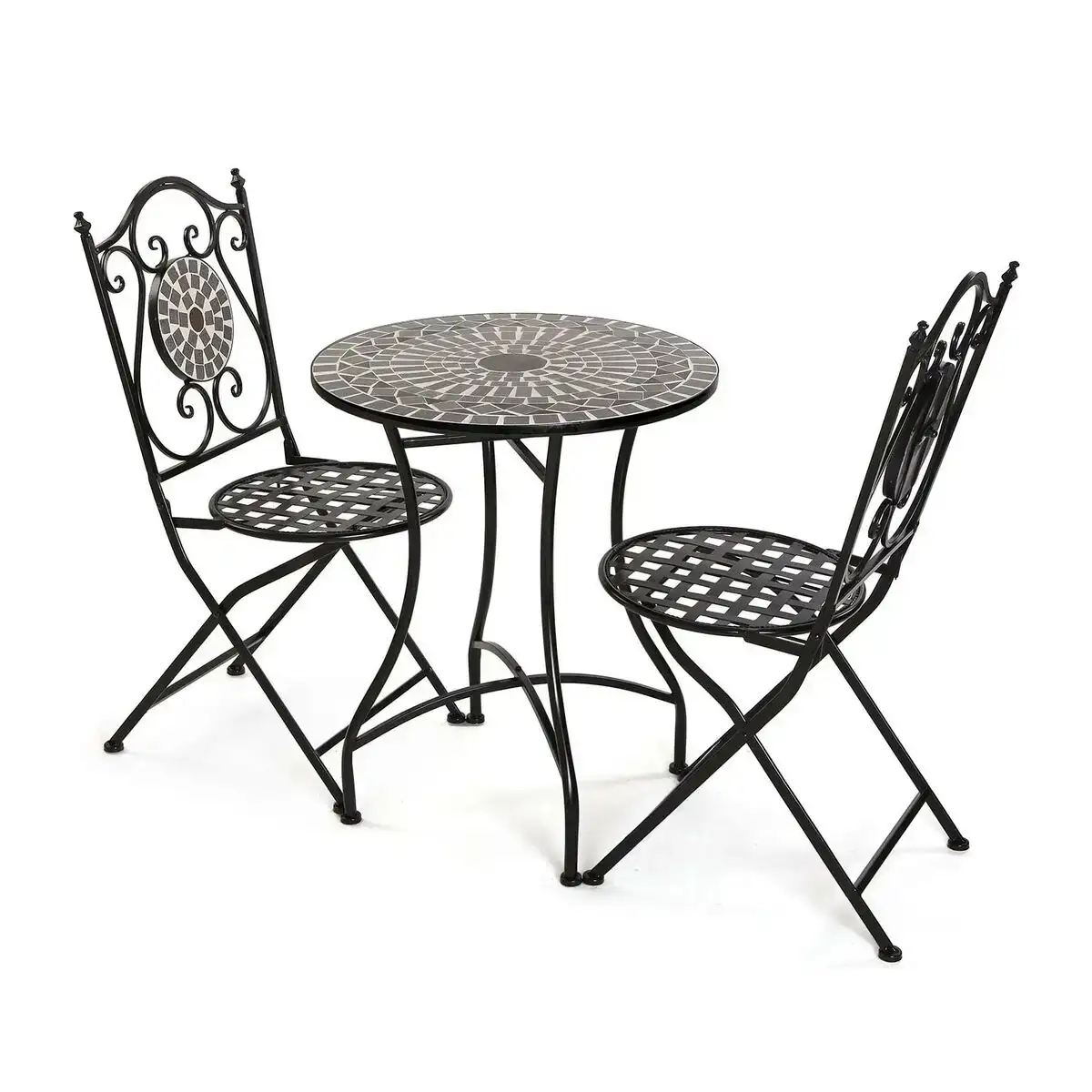 Ensemble table 2 chaises versa neilos noir metal 60 x 71 x 60 cm_9777. Entrez dans l'Univers de DIAYTAR COTE D'IVOIRE - Où le Shopping Devient une Découverte. Explorez nos rayons et dénichez des trésors qui illuminent votre quotidien.