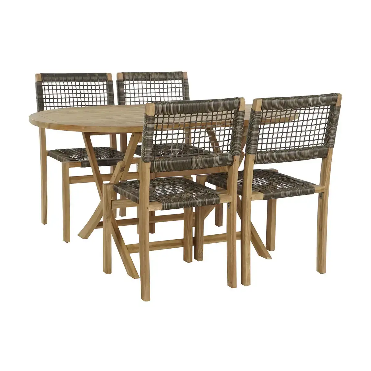 Ensemble table 4 chaises dkd home decor teck 90 cm 150 x 90 x 75 cm_1355. DIAYTAR COTE D'IVOIRE - Là où Chaque Produit Évoque une Émotion. Parcourez notre catalogue et choisissez des articles qui vous touchent et qui enrichissent votre expérience.