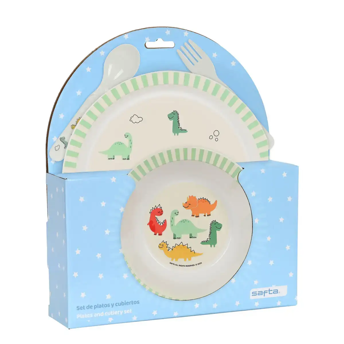 Ensemble vaisselle pour enfants safta dinos 4 pieces _5352. DIAYTAR COTE D'IVOIRE - Votre Escale Shopping incontournable. Explorez notre boutique en ligne et dénichez des trésors qui reflètent la richesse culturelle et la modernité du Côte d'Ivoire.