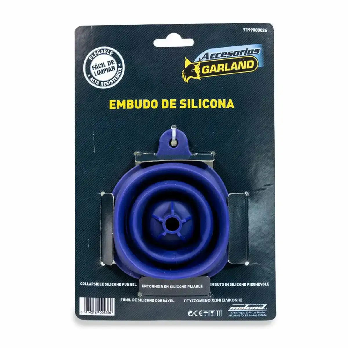 Entonnoir pour carburant garland 7199000026 bleu silicone pliable_4637. DIAYTAR COTE D'IVOIRE - L'Art de Vivre le Shopping Authentique. Découvrez notre boutique en ligne et trouvez des produits qui incarnent la passion et le savoir-faire du Côte d'Ivoire.