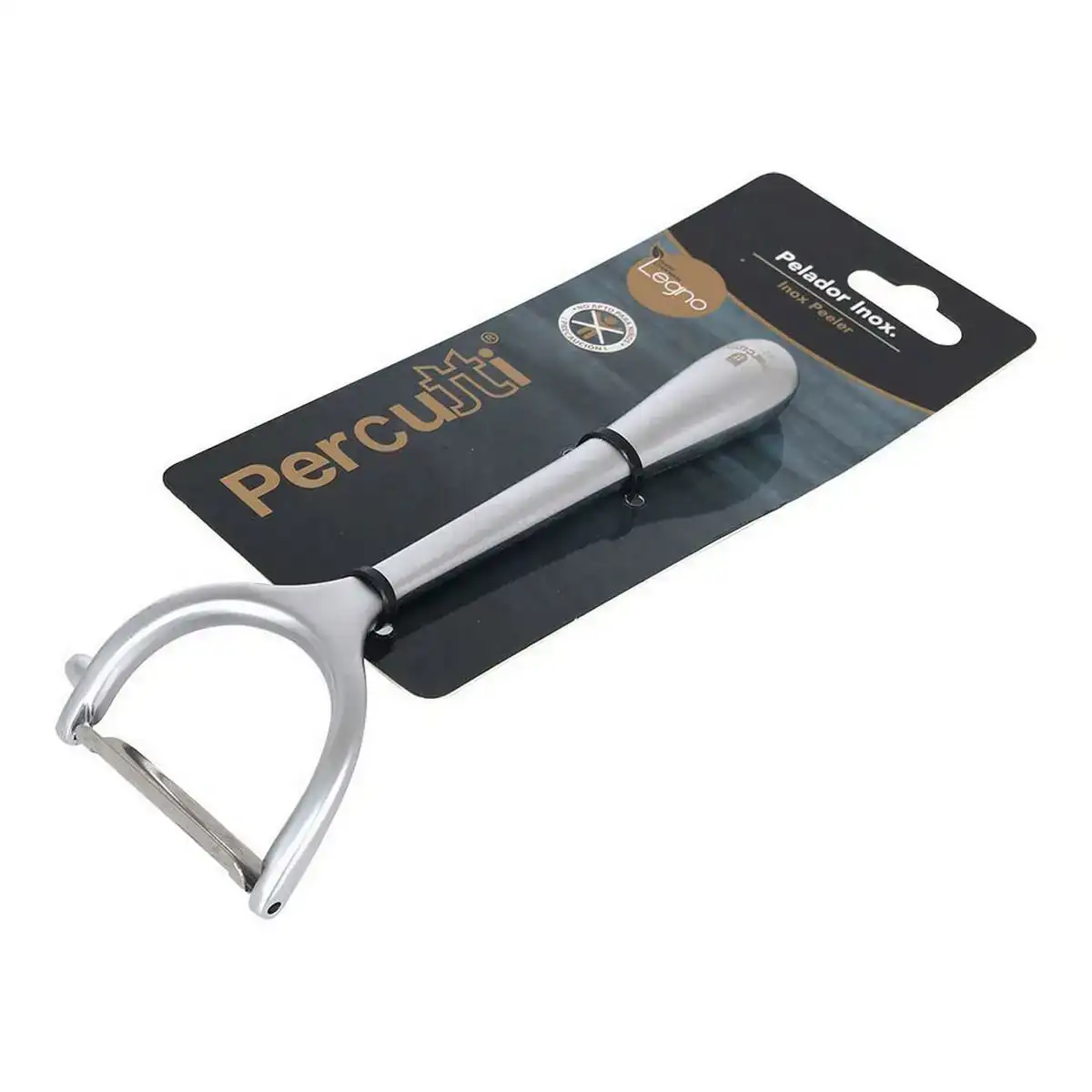 Eplucheur de fruits et de legumes percutti legno acier inoxydable 24 x 8 x 4 cm_8320. DIAYTAR COTE D'IVOIRE - L'Art de Vivre le Shopping Authentique. Découvrez notre boutique en ligne et trouvez des produits qui célèbrent la culture et l'héritage du Côte d'Ivoire.