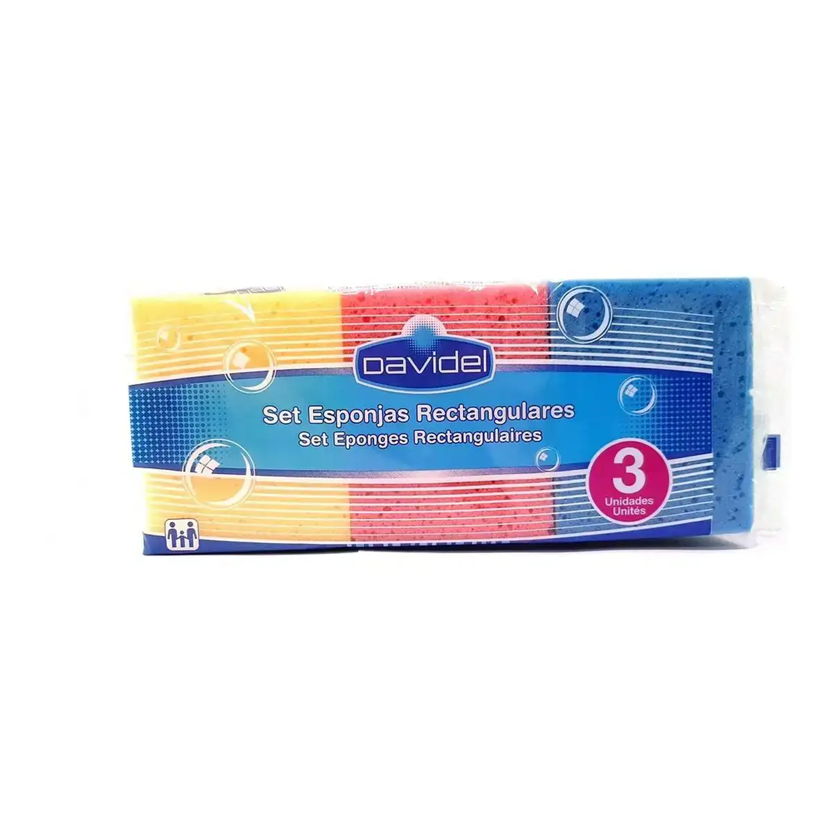 Eponge corporelle davidel rectangulaire 3 uds _8342. DIAYTAR COTE D'IVOIRE - Où Choisir est un Plaisir. Explorez notre boutique en ligne et choisissez parmi des produits de qualité qui satisferont vos besoins et vos goûts.
