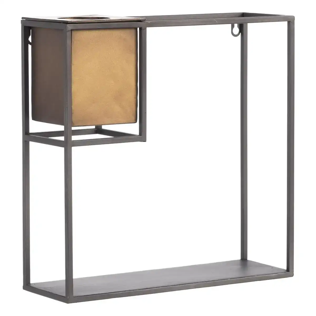 Etagere 36 x 12 x 36 cm noir dore metal_3181. DIAYTAR COTE D'IVOIRE - L'Art de Vivre le Shopping Éthique. Parcourez notre gamme et choisissez des produits qui reflètent notre engagement envers des pratiques durables.