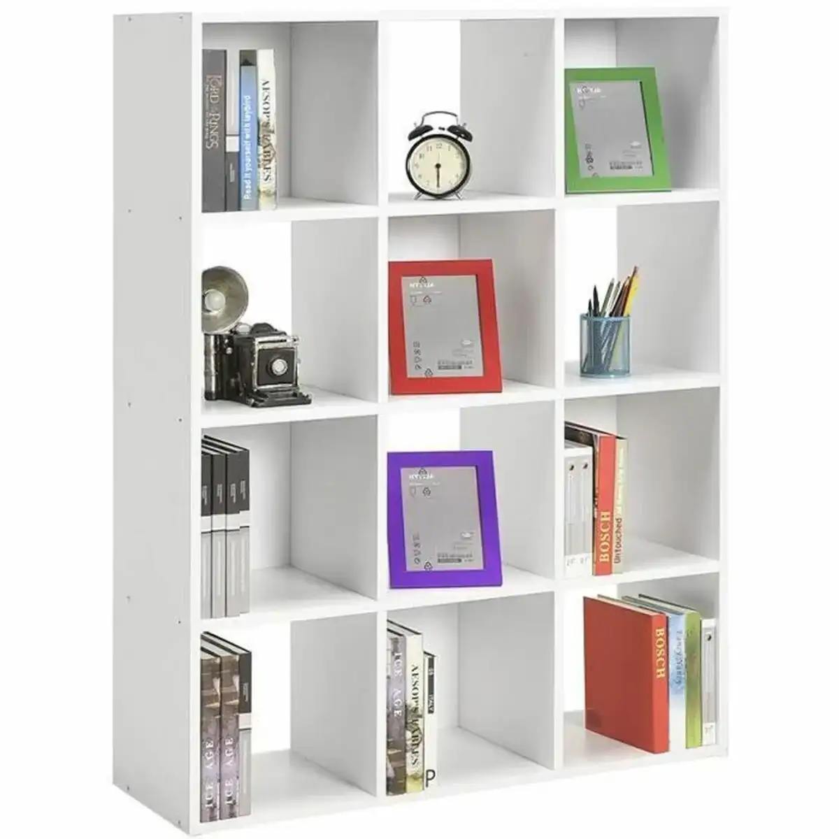 Etagere 91 x 30 x 120 7 cm blanc_1173. DIAYTAR COTE D'IVOIRE - L'Art de Vivre l'Excellence au Quotidien. Explorez notre gamme et choisissez des produits qui ajoutent une note de prestige à votre vie.