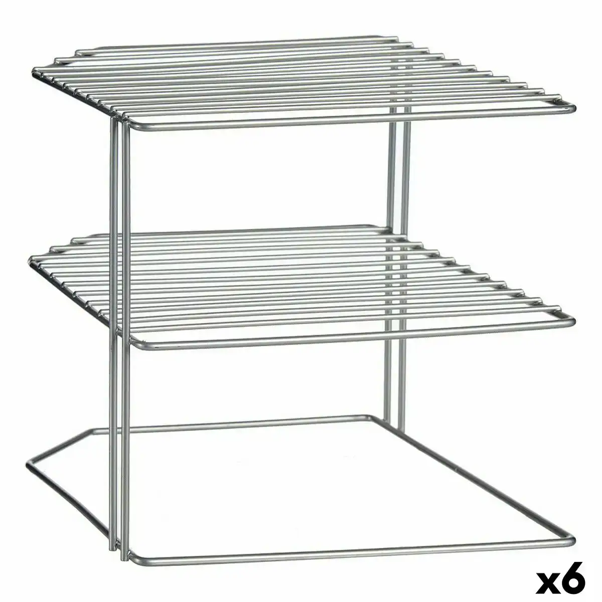 Etagere argente acier 22 5 x 20 5 x 22 5 cm 6 unites _9189. DIAYTAR COTE D'IVOIRE - L'Art de Choisir, l'Art de Vivre. Parcourez notre boutique en ligne et choisissez parmi des produits de qualité qui ajoutent de l'élégance à votre quotidien.