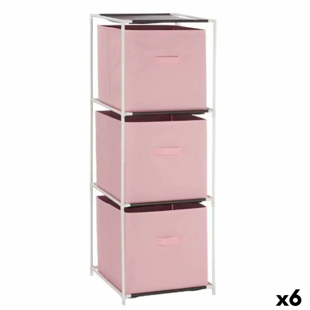 Etagere blanc rose polypropylene fer tnt non woven 35 x 35 x 102 cm 6 unites _6155. DIAYTAR COTE D'IVOIRE - Où Chaque Produit est une Histoire à Raconter. Découvrez notre sélection de produits qui vous permettent de créer votre propre récit à travers vos achats.