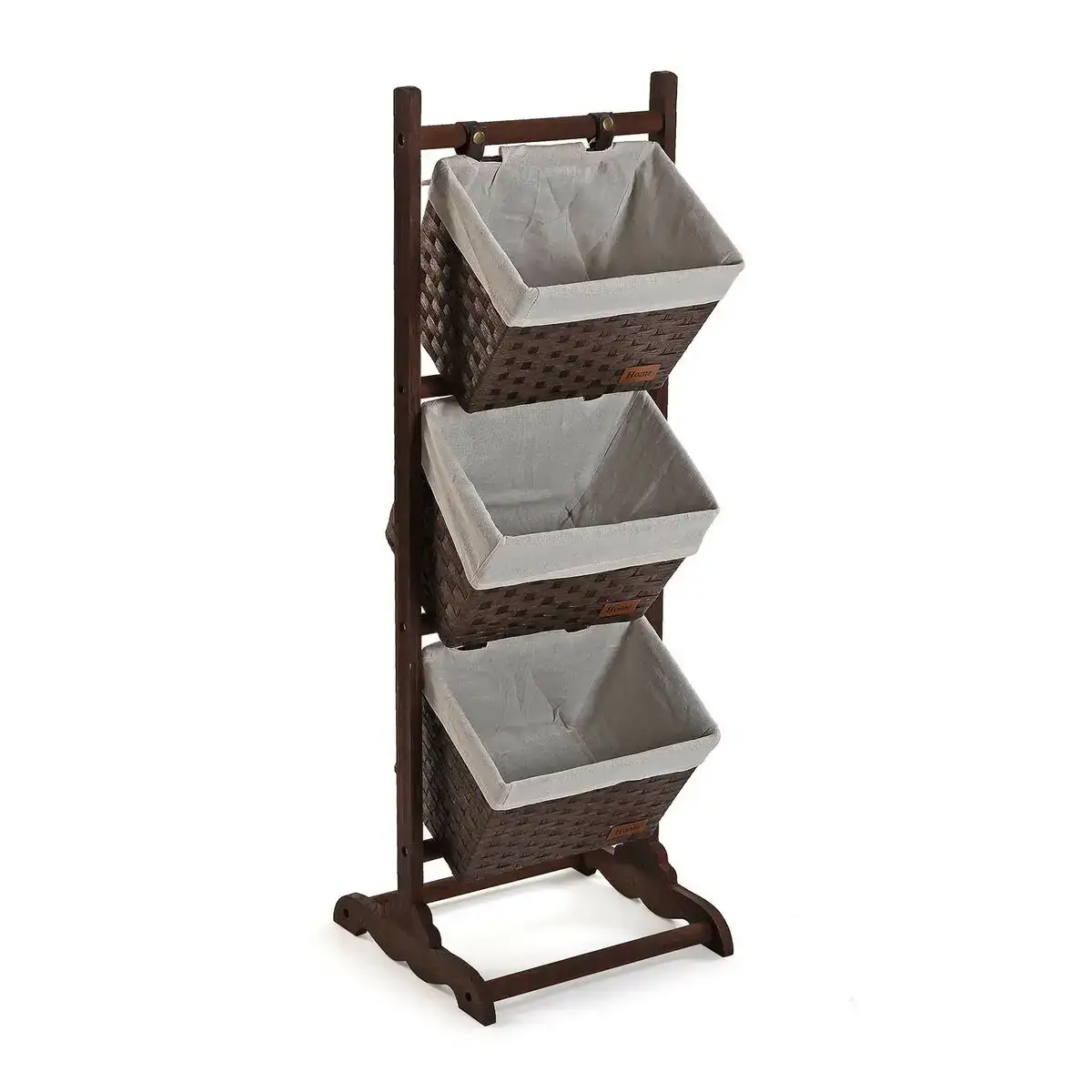 Etagere de salle de bains versa brun fonce 3 paniers bois coton rotin 35 x 102 x 35 cm_2214. DIAYTAR COTE D'IVOIRE - Où Choisir Devient une Découverte. Explorez notre boutique en ligne et trouvez des articles qui vous surprennent et vous ravissent à chaque clic.