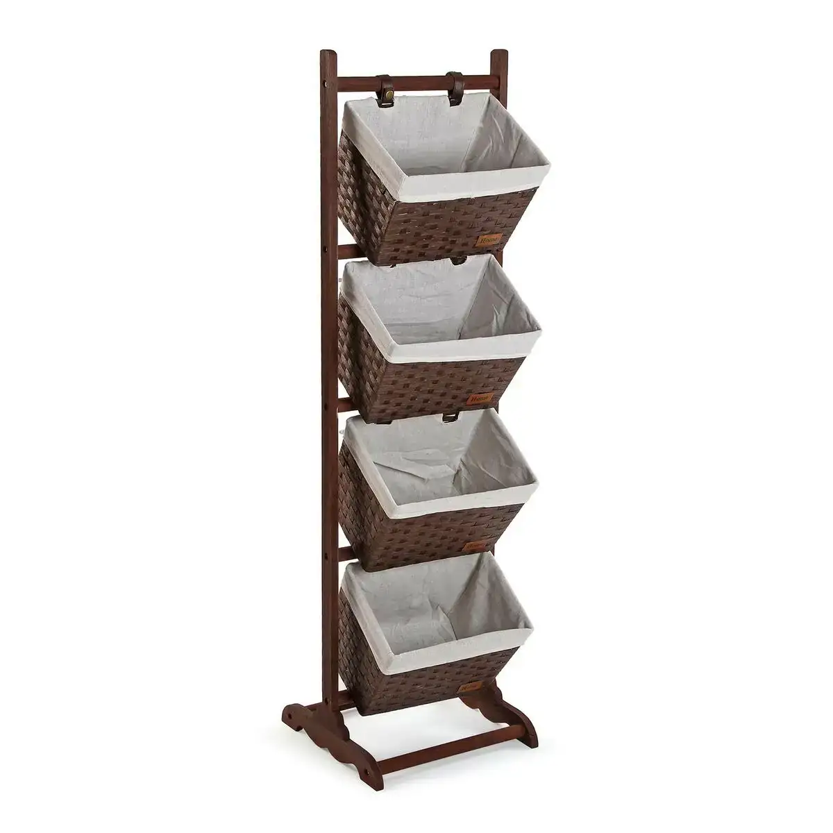 Etagere de salle de bains versa brun fonce 4 paniers bois coton rotin 35 x 125 x 35 cm_2066. Entrez dans l'Univers de DIAYTAR COTE D'IVOIRE - Où Chaque Produit a son Éclat Unique. Explorez notre gamme variée et choisissez des articles qui illuminent votre quotidien.