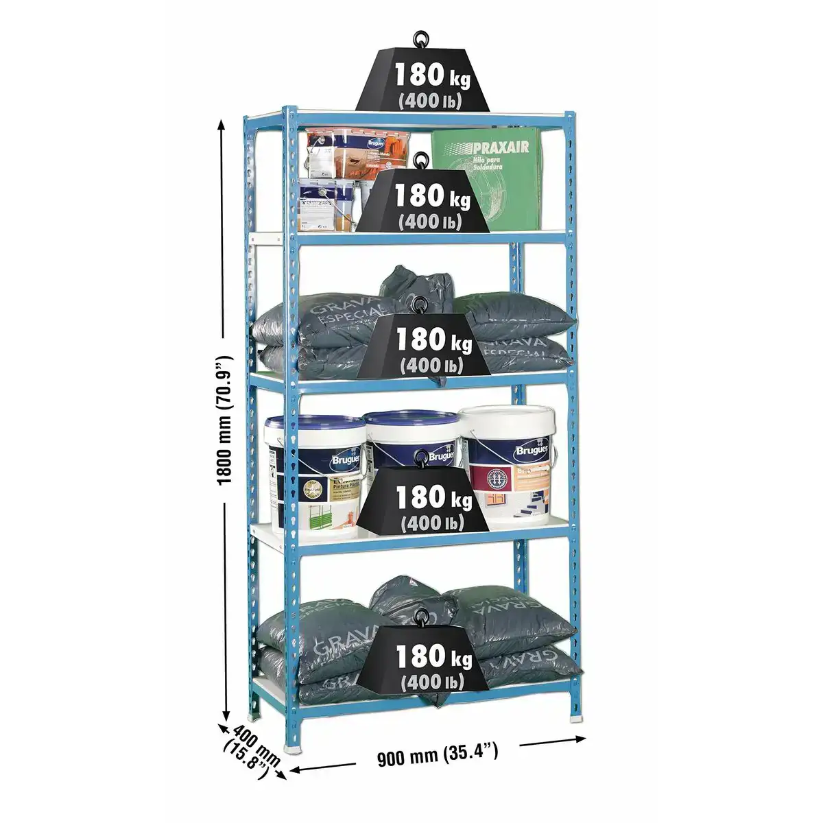 Etagere simon rack simonclick 5 400 metal 180 x 90 x 40 cm 5 etageres_7123. DIAYTAR COTE D'IVOIRE - Où Choisir Devient un Acte de Découverte. Découvrez notre gamme et choisissez des produits qui éveillent votre curiosité et élargissent vos horizons.