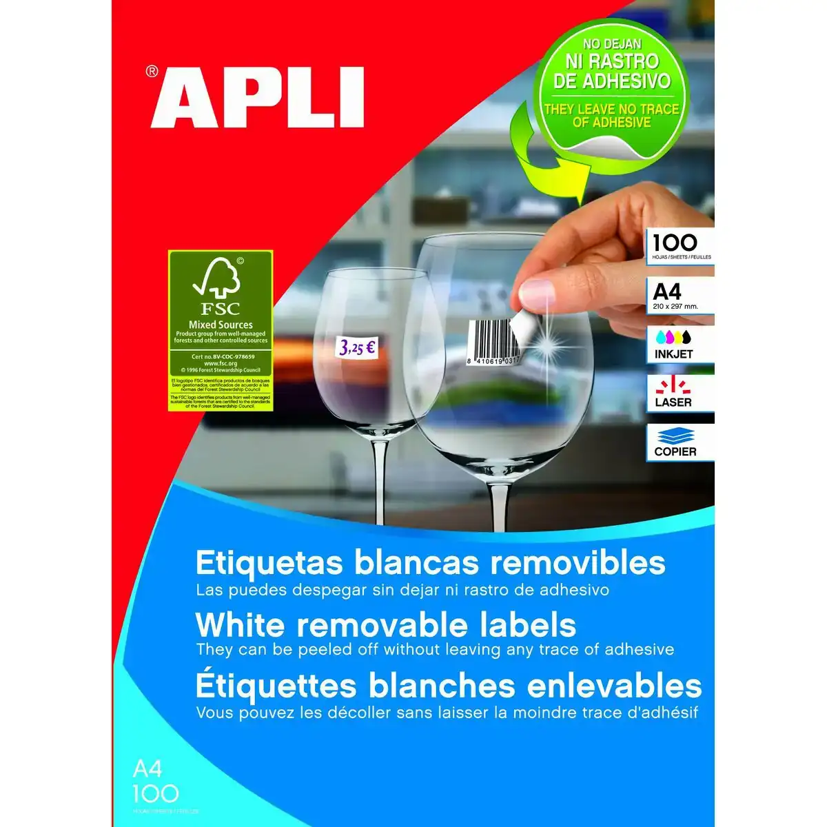 Etiquettes adhesives apli 100 volets 36 8 x 23 8 mm blanc_8379. DIAYTAR COTE D'IVOIRE - Où Choisir est un Plaisir. Explorez notre boutique en ligne et choisissez parmi des produits de qualité qui satisferont vos besoins et vos goûts.