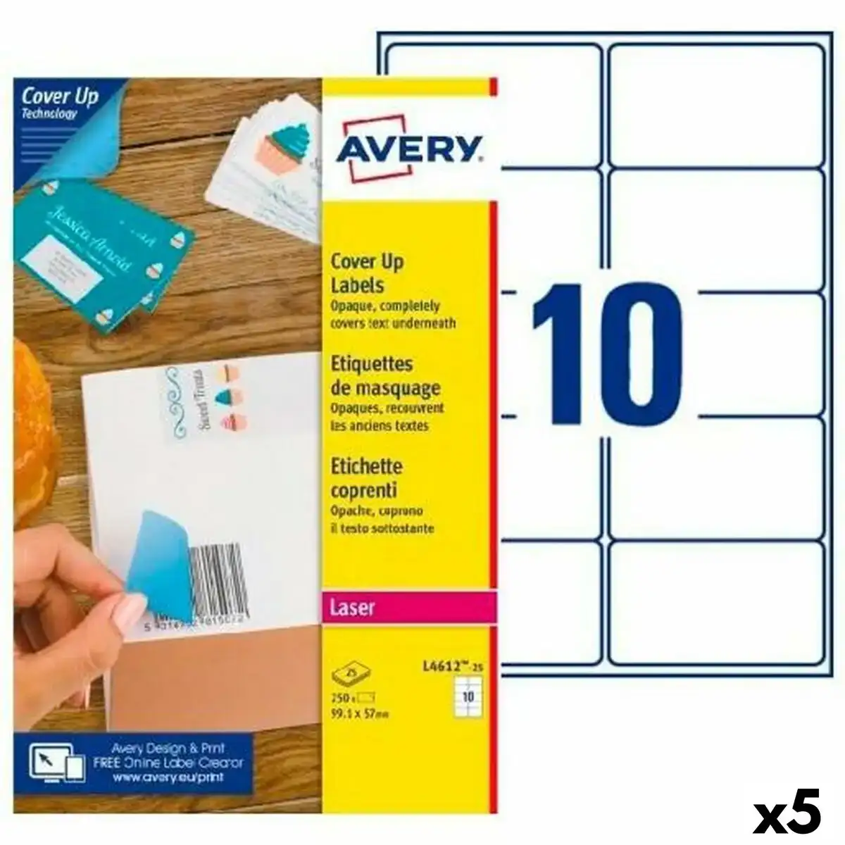 Etiquettes pour imprimante avery l4612 99 1 x 57 mm blanc 25 volets 5 unites _9111. DIAYTAR COTE D'IVOIRE - L'Art de Choisir, l'Art de Vivre. Parcourez notre boutique en ligne et choisissez parmi des produits de qualité qui ajoutent de l'élégance à votre quotidien.