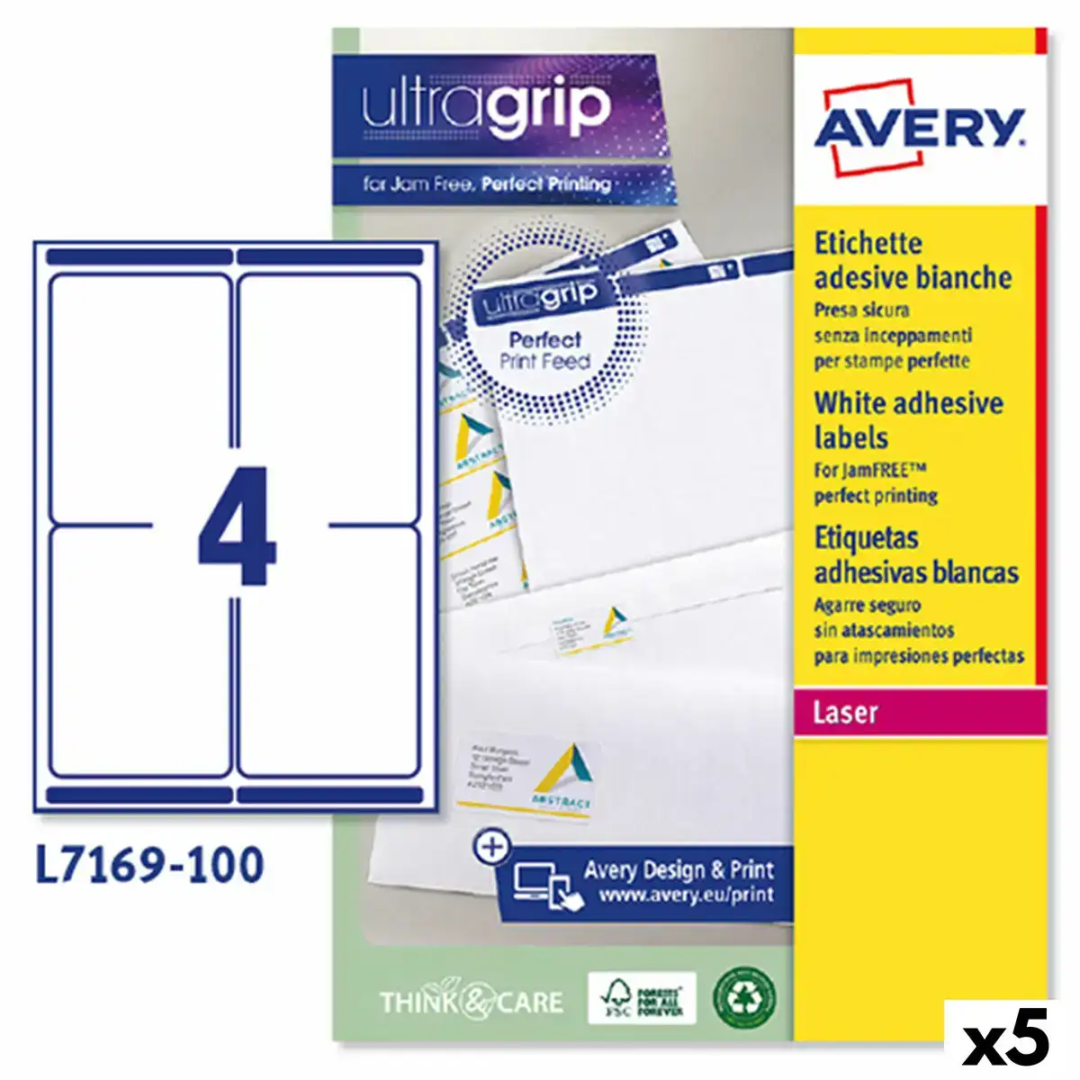 Etiquettes pour imprimante avery l7169 99 1 x 139 mm blanc 100 volets 5 unites _6800. DIAYTAR COTE D'IVOIRE - L'Art de Vivre l'Élégance Accessible. Parcourez notre gamme variée et choisissez des produits qui ajoutent une touche de sophistication à votre style.