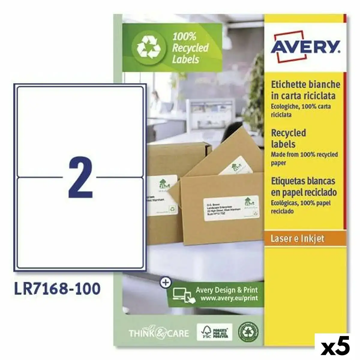 Etiquettes pour imprimante avery lr7168 199 6 x 143 5 mm blanc 100 volets 5 unites _1004. DIAYTAR COTE D'IVOIRE - Là où Chaque Produit a son Propre Éclat. Explorez notre boutique en ligne et trouvez des articles qui ajoutent de la brillance à votre quotidien.