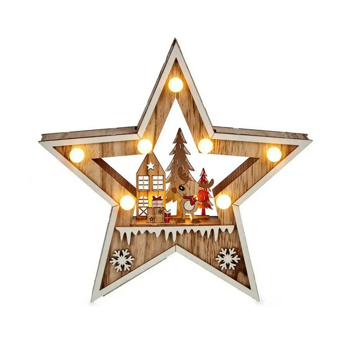 Etoile de noel lumiere bois marron blanc 4 5 x 25 x 26 cm_4524. Bienvenue sur DIAYTAR COTE D'IVOIRE - Où Choisir est un Voyage Passionnant. Plongez dans notre catalogue et trouvez des produits qui révèlent la diversité et la beauté du Côte d'Ivoire.