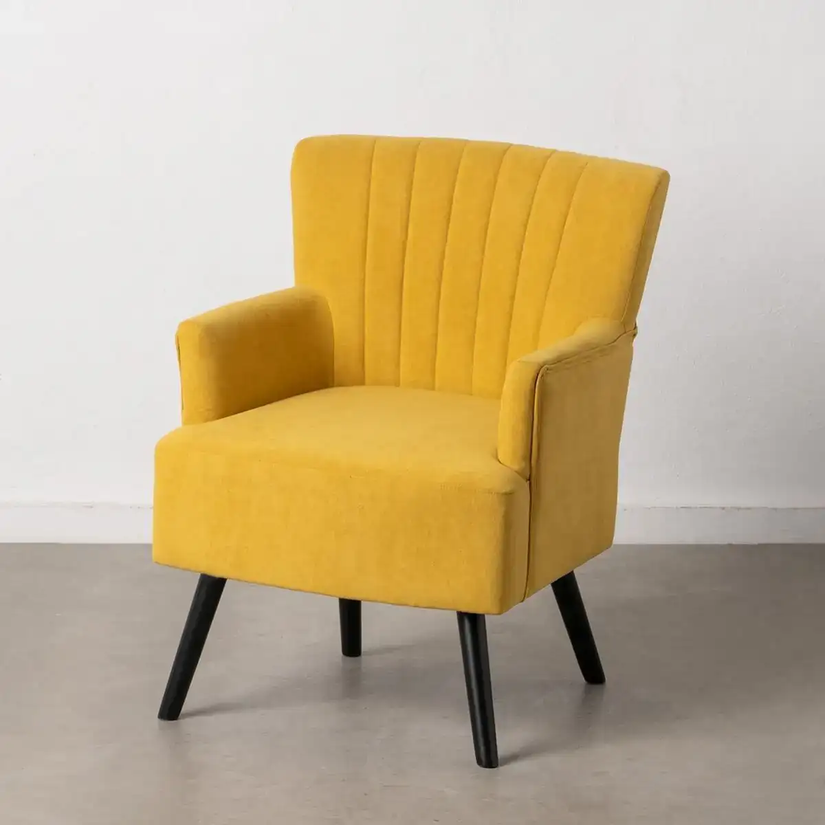 Fauteuil 63 x 50 x 83 cm tissu synthetique bois jaune_2857. DIAYTAR COTE D'IVOIRE - Où la Mode et le Confort se Rencontrent. Plongez dans notre univers de produits et trouvez des articles qui vous habillent avec style et aisance.