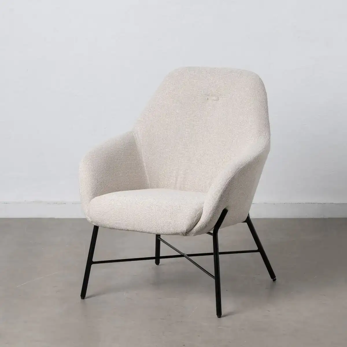 Fauteuil 65 x 65 x 77 cm tissu synthetique beige metal_4359. DIAYTAR COTE D'IVOIRE - L'Art de Choisir, l'Art de Vivre. Parcourez notre boutique en ligne et découvrez des produits qui transforment chaque choix en une expérience enrichissante.