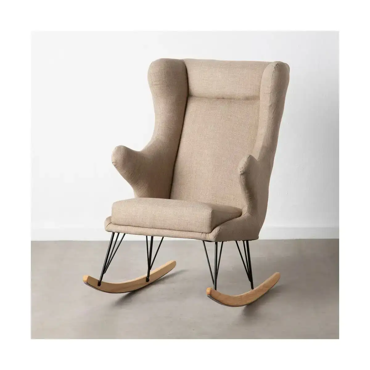 Fauteuil a bascule 70 x 91 x 109 cm tissu synthetique bois taupe_3714. Découvrez DIAYTAR COTE D'IVOIRE - Là où le Choix Rencontre la Qualité. Parcourez notre gamme diversifiée et choisissez parmi des produits conçus pour exceller dans tous les aspects de votre vie.