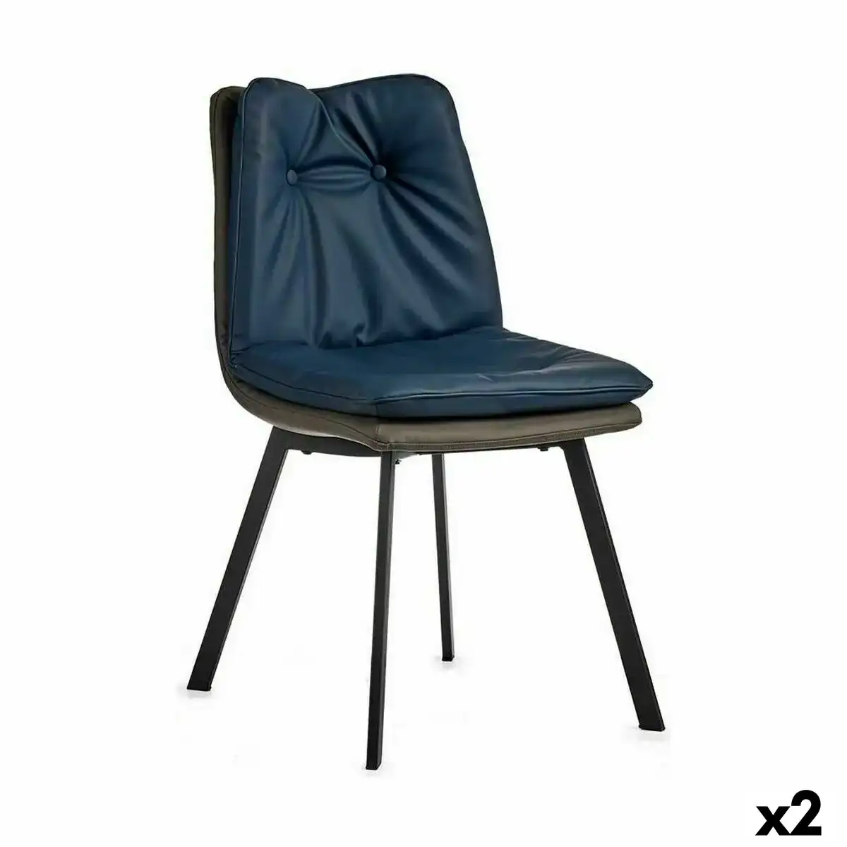 Fauteuil boutons bleu noir gris acier 62 x 85 x 47 cm 2 unites _8410. DIAYTAR COTE D'IVOIRE - Votre Portail Vers l'Exclusivité. Explorez notre boutique en ligne pour découvrir des produits uniques et raffinés, conçus pour ceux qui recherchent l'excellence.