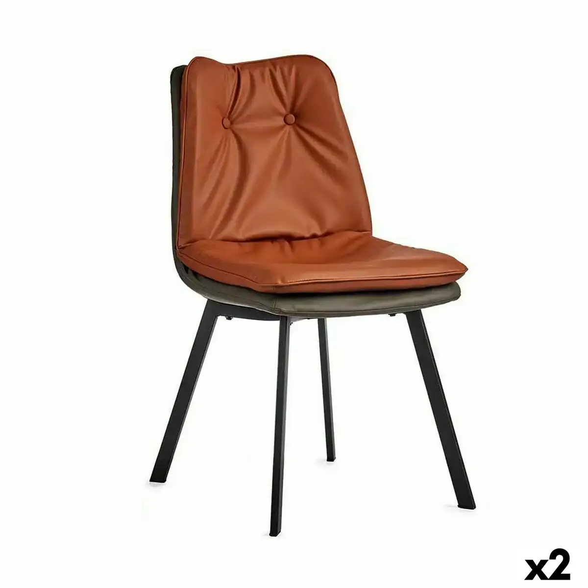 Fauteuil boutons marron noir gris acier 62 x 85 x 47 cm 2 unites _6831. DIAYTAR COTE D'IVOIRE - Là où Chaque Produit est une Trouvaille Unique. Découvrez notre boutique en ligne et trouvez des articles qui vous distinguent par leur originalité.