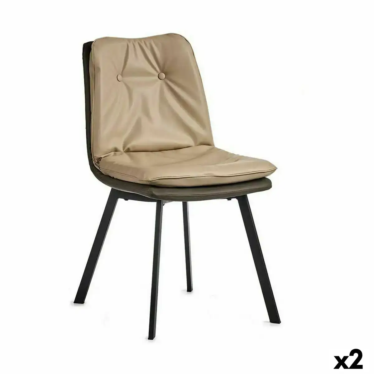Fauteuil boutons noir beige gris acier 62 x 85 x 47 cm 2 unites _9659. Entrez dans DIAYTAR COTE D'IVOIRE - Où Chaque Détail Compte. Explorez notre boutique en ligne pour trouver des produits de haute qualité, soigneusement choisis pour répondre à vos besoins et vos désirs.